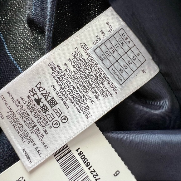 Delete Brooks Brothers Red Fleece Striped Metallic Sleeveless Knee Length Dress - Picture 7 of 11